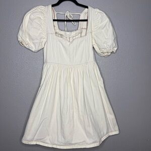 Alterd state Cream Puff-Sleeve Dress -L